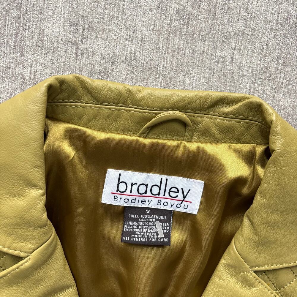 NWOT Green Genuine Quilted Leather Jacket - Picture 2 of 6